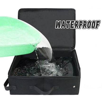 Portable Collapsible Travel Litter Box with Lid Foldable Fabric Litter Pan Bag