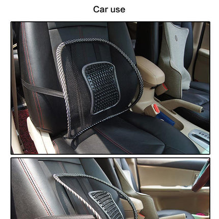 2x Mesh Lumbar Back Support for Office Home Car Seat Chair Truck Pillow Cushion - Aimall