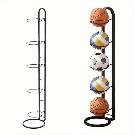 5 Tiers Basketball Storage Rack Football Sport Equipment Organizer Display Stand