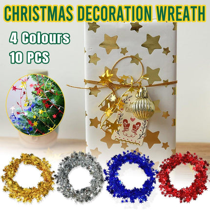 10pcs Christmas Wreath Decorations Festive Holiday Door Hanging Ornament Set