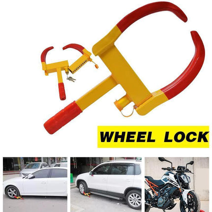 Heavy Duty Wheel Clamp Lock Vehicle Caravan Car Security Anti-Theft W/ 2Keys - Aimall