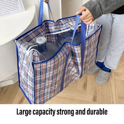 10PCS Large Waterproof Moving Packing Bags Woven Storage Luggage Quilt Bags