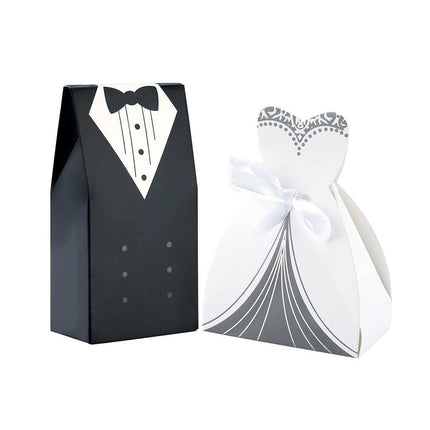 100PCS Double Breasted Suit Candy Boxes Wedding Favor Gift Packaging Paper Box
