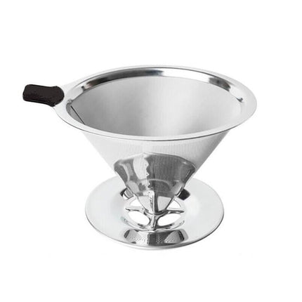 Coffee Tea Cup Drip Filter Mesh Holder Reusable Stainless Steel Pour Over Funnel - Aimall