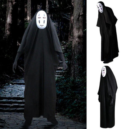 Adult Spirited Away No Face Male Cosplay Costume Mask Halloween Xmas Party Suit AU