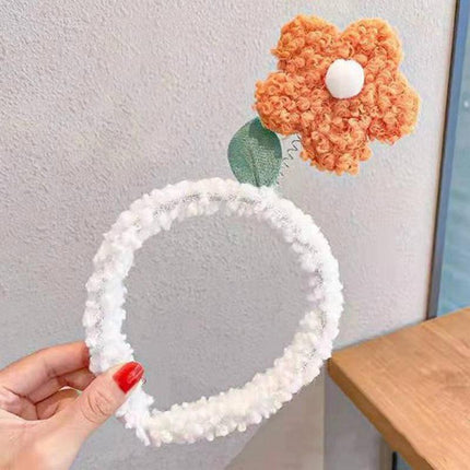 Cute Sunflower Headband Girl Women Party Hair Band Lamb Wool Hoop Clip Face Wash - Aimall