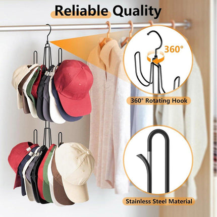 Multi-functional Hat Storage Rack Double Hanging Organizer for Hats Accessories