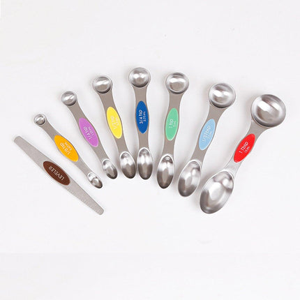 8pcs Stainless Steel Dual Head Measuring Spoon Set Kitchen Baking Cooking Tools