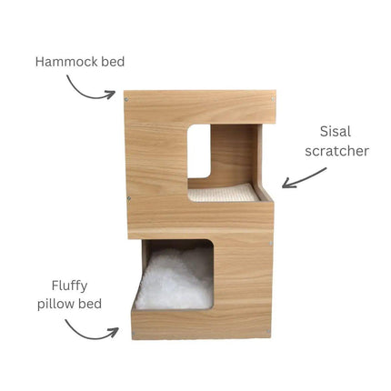 Double Layer Cat Climbing Shelf Multi-Level Cat Hutch Pet Furniture for Cats