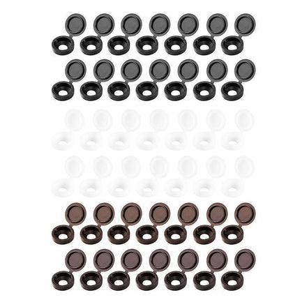 100/200X Plastic Screw Cover Caps Holes Cams Furniture Kitchen Button Nuts Bolts - Aimall