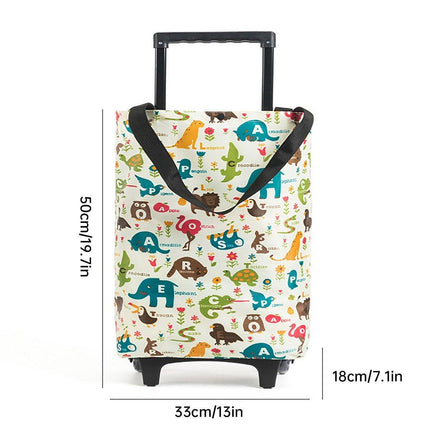 Lightweight Folding Shopping Cart Trolley with Wheels Retractable Tote Bag