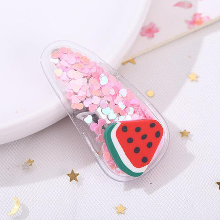 2PCS Cartoon Fruit Sequins Girl Hair Clips Baby Transparent Kids Birthday Party - Aimall