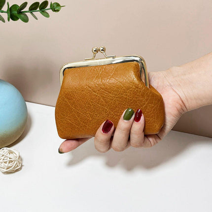Women's Leather Small Cosmetic Bag Coin Purse & Lipstick Change Storage Bags - Aimall