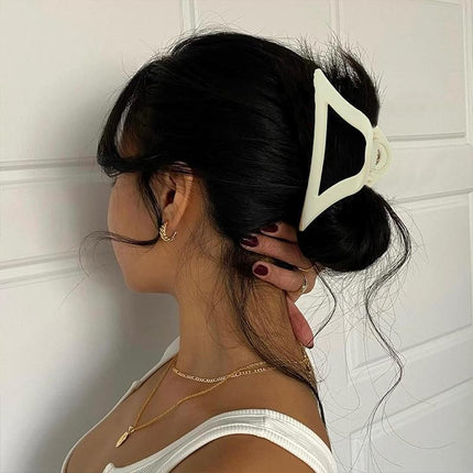 Women's Simple Hair Claws Clip Large Geometric Barrette Ponytail Clamp Hairpin - Aimall