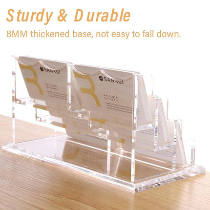 Acrylic Business Card Holder Multi Layer Organizer Desk Display Stand Office