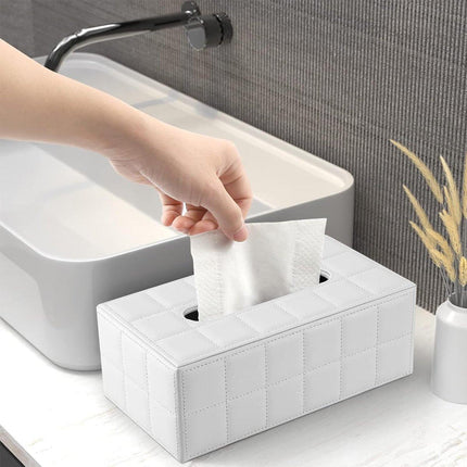 Leather Tissue Box Holder Rectangular Tissue Dispenser for Living Room Home