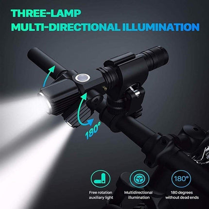 1pc Bike Front Rear LED Lights Set Mountain Bicycle USB Rechargeable Torch Lamp No Battery