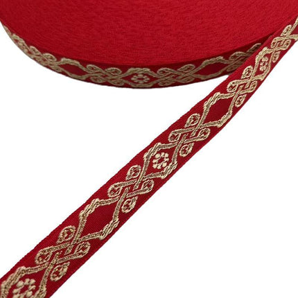 1.5CM*45M Geometric Woven Ribbon Trim in 4 Styles - Aimall