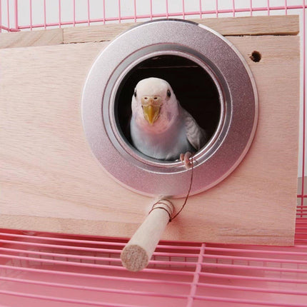 Natural Wooden Breeding Box Durable Parrot Hatching Box Nesting Box for Birds