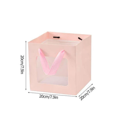 20PCS Open Window for Flower Doll Wedding Gift Transparent Square Packaging Bag