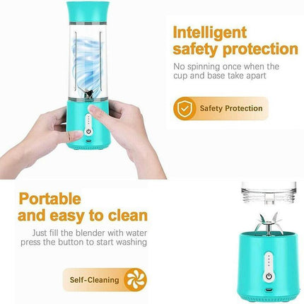 Portable Electric Fruit Juicer Smoothie Blender USB Rechargeable Travel Bottle - Aimall
