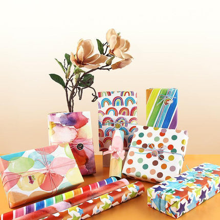 Rainbow Wrapping Paper All Occasions High Quality Coated Clear Textured Patterns