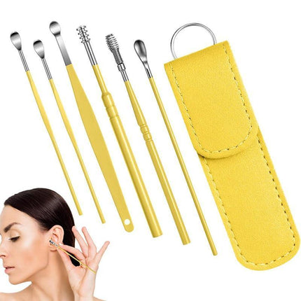 6Pcs Earpick Ear Wax Curette Ear Cleaner Remover Spoon Ear Cleaning Tool Kit - Aimall
