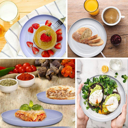 12pcs 15cm Round Ceramic Plate for Fruit Dumplings Household Vegetable Dish