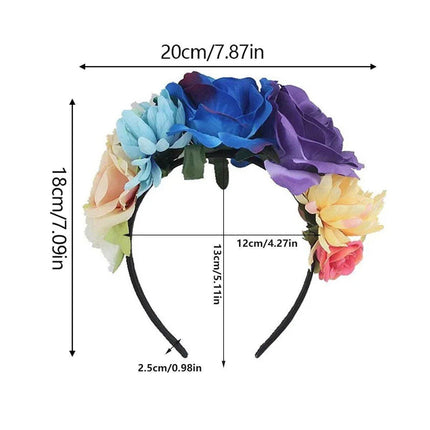 Halloween Vintage Rose Headband Adult Fancy Dress Costume Accessory Flower Party