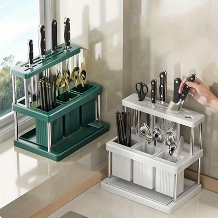 Cutlery Holder Storage Caddy Kitchen Utensil Drying Rack For Spoon Fork Knife