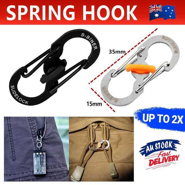 Aluminum S-biner Carabiner Keychain Clip Key Ring Snap Spring Hook Camping - Aimall