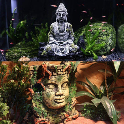 Easter Island Aquarium Ornaments Roman Antique Resin Statue Reptile Decoration