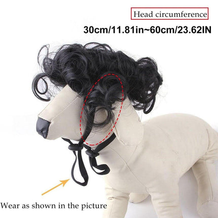 Pet Wig for Dogs and Cats Costume Accessory Pet Supplies for Halloween Parties