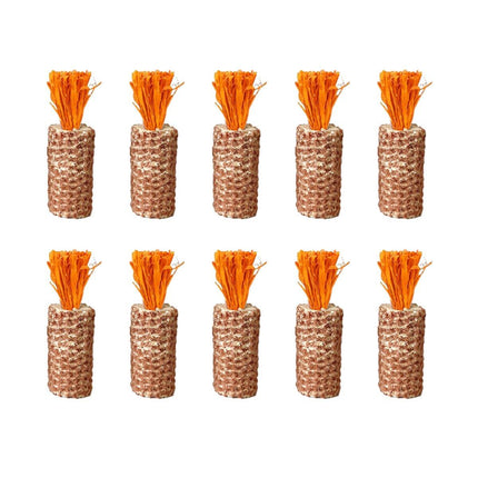 10pcs Pet Chewing Radish Hamster Toys Corn Cob Teething Sticks for Small Animals