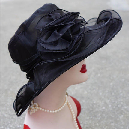 Ladies Large Brim Sun Hat Lightweight Bowler Hat Summer Beach Outdoor Protection