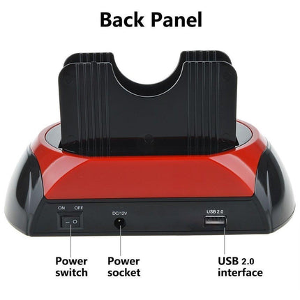 Dual SATA IDE HDD Docking Station 2.5" 3.5" Hard Disk Drive Dock Reader OTB Card