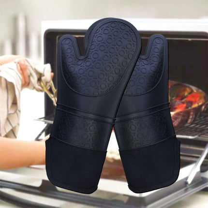 2pcs Insulated Oven Mitts Heat Resistant Gloves for Kitchen Household Use