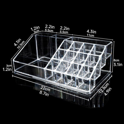 Desktop Transparent Storage Organizer Box Multi-Compartment Display Rack Holder