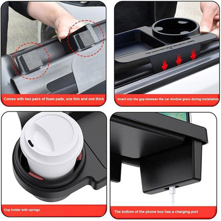 Car Multifunctional Organizer Hanging Storage Box with Cup Holder for Vehicle