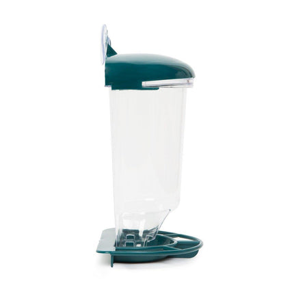 Clear Plastic Automatic Bird Feeder Suspended Suction Cup Feeder with Cover