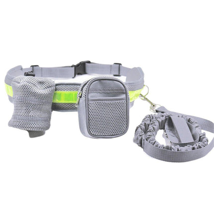 Pet Running Belt Multicolour Reflective Waist Pack with Traction Rope and Collar