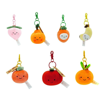 Smile Fruit Vegetable Plush Toys Doll Pendant Keychain Key Ring Bag Decor Kids - Aimall