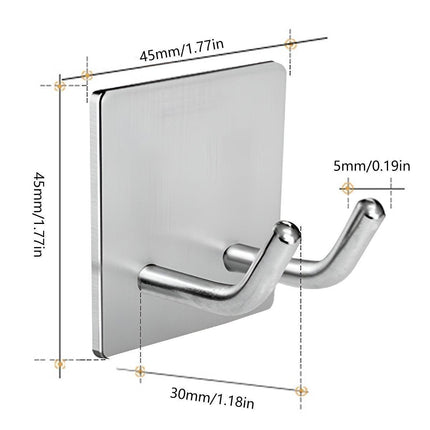 4pcs No Punch Hooks Powerful Adhesive Wall Mounted Metal Kitchen Hooks Set