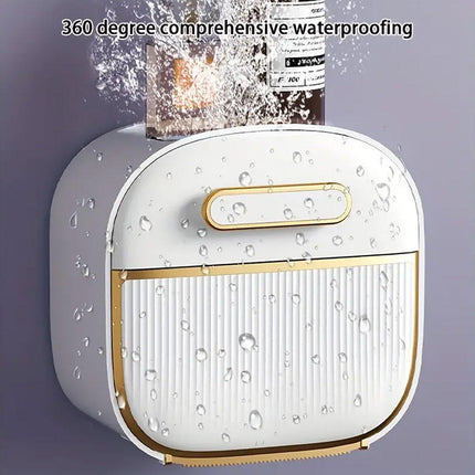 Wall Mounted Multifunctional Tissue Box Toilet Paper Storage Box Non-perforated