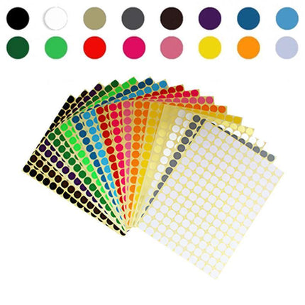 8mm to 50mm Round Dot Stickers Coloured Paper Labels Circles Dot Adhesive Sticky - Aimall