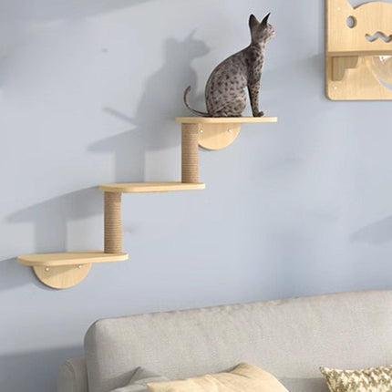 Solid Wood Wall Mounted Cat Climbing Tree Rack Platform Space Capsule Bed Shelf