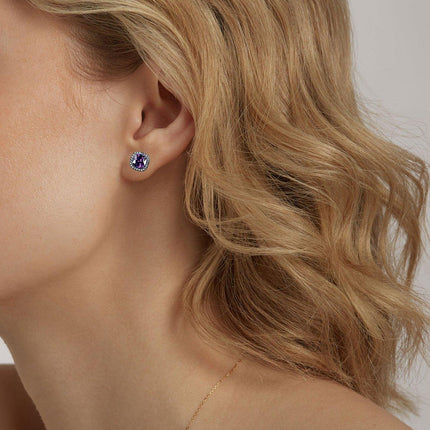 Fashion Earring Buckle Zirconia Stud Earrings Women Elegant Jewelry Accessories