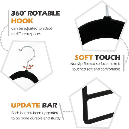 5PCS Multifunctional Non-slip Flocking Rack Multi-layer Hanger Wardrobe Storage