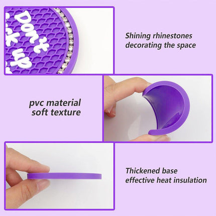 4pcs Purple Car Coasters Round Anti Slip Drink Holder Mats for Vehicle Interior