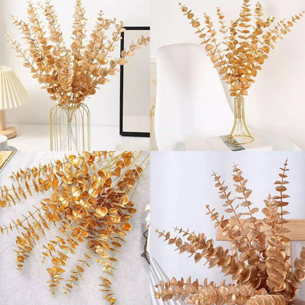 20PCS Eucalyptus Plastic Leaves Holiday Christmas Decor Wedding Home Flowers